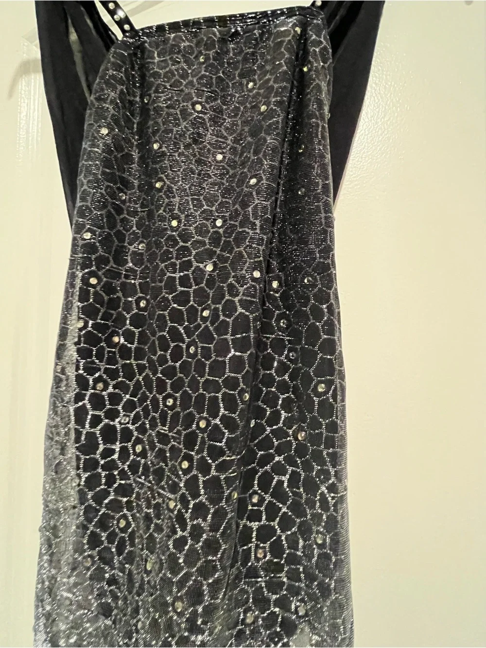 Dance - Lyrical Black Sequin Dress with Sheer Overlay Headpiece